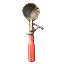 Scoop Master Ice Cream Scoop Red Handle Spring Loaded Button Vintage Aluminum