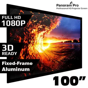 100" Inch Fixed Aluminum Frame Projector Screen Home Theatre HD TV Projection 3D - Picture 1 of 12