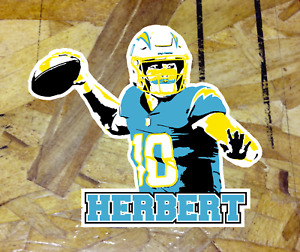 Justin HERBERT #10 Los Angeles Chargers QB Fan Sticker Decal Bumper Window 3.75"