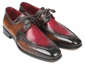 Paul Parkman Brown & Bordeaux Dual Tone Apron Derby Shoes (ID#33BB12) - Picture 1 of 1