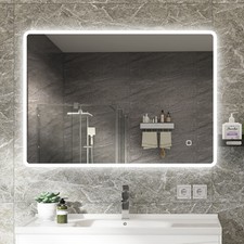 1000x700mm Anti Nebel LED Beleuchteter Badezimmerspiegel mit Bluetooth