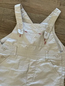 Bebe by Minihaha beige overalls - Girls Boys Unisex size 0 - 6 Months EUC - Picture 1 of 4