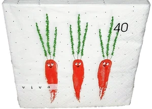 EASTER LUNCHEON NAPKINS 40 ct 2 Ply 12 7/8" X 12 3/4" CARROT FACES - Picture 1 of 1