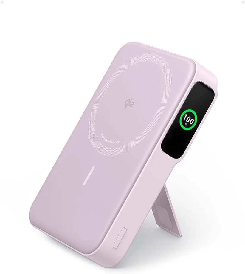 Banco de energia sem fio Anker 10000mAh Qi2 15W MagSafe carregamento tela inteligente e suporte - Imagem 1 de 4