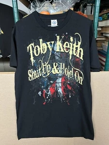 Toby Keith Shut Up & Hold On Tour Men's Medium Graphic Shirt Black Country Music - Picture 1 of 8