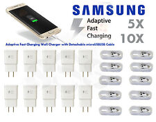 Lot of 5X 10X OEM Samsung Adaptive Fast Charger & Cable for Samsung Smart Phones