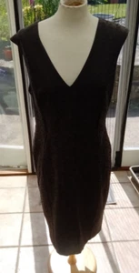 Oasis brandneu mit Etikett schwarz geprägt ärmellos Bleistiftkleid UK Größe 12 - Bild 1 von 4