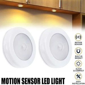 6 LED Motion Sensor Night Light Indoor Stairs Hallway Home Lamp Battery Operated - Picture 1 of 11
