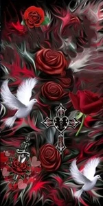 5D Diamond Painting Kits 30X80cm Love & Peace - Red Roses - Picture 1 of 6