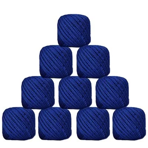 Blue Crochet Thread Set of 10 Ball Cotton Thread Yarn for Knitting and Craft - Picture 1 of 4