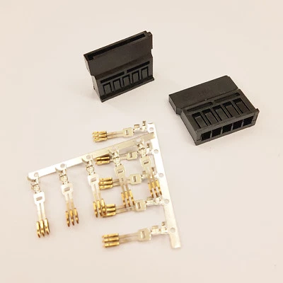 STRAIGHT SATA PC PSU POWER SUPPLY CONNECTOR - BLACK INC PINS - DIY - PK OF 5 - Image 1 of 3