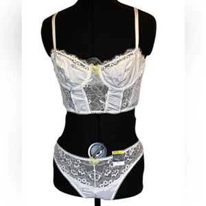 INC International Concepts Women's Ditzy Daisy Embroidered Bustier/Thong Set NWT - Picture 1 of 11