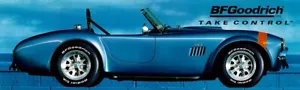 RIPRODUZIONE Striscione BF Goodrich Shelby AC Cobra 21"x72". Ford - Foto 1 di 3