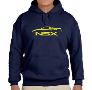 1990-05 Acura NSX Exotic Car Navy Blue Hoodie Sweatshirt FREE SHIP - Picture 1 of 7