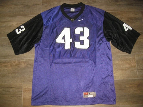 TCU Horned Frogs NCAA Football Nike Jersey #43 XL College Team Purple & Black Cover