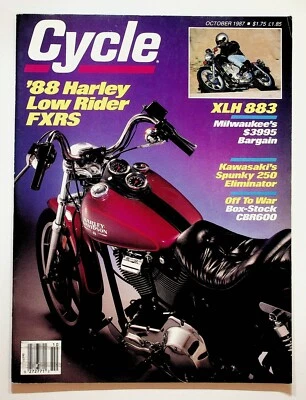 1987 October Cycle Motorcycle Magazine Harley-Davidson Sportster FXRS Low Rider Foto 1 de 4