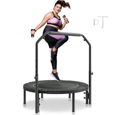 Mini Trampolín Plegable Uimoso 40" Fitness Adulto Ejercicio Reboteador con Mango Foto 1 de 4