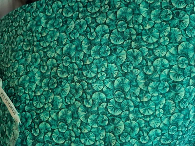 GREEN PRINT VIP  COTTON BLEND FABRIC   20X44 INCHES - Image 1 of 2