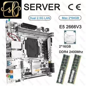 X99 Mainboard Set Prozessor LGA 2011-3 Support E5 2666V3 mit 2*16GB=32GB DDR4 - Bild 1 von 8