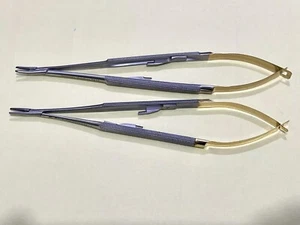 HU FRIEDY Castroviejo Needle Holder 7"  18cm Lot of 2 PCS NH5024SiM NH5024RC - Picture 1 of 4