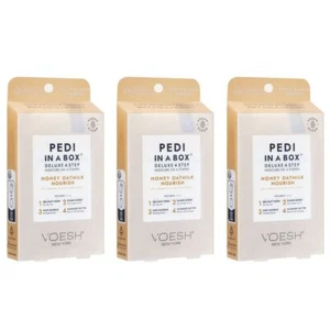 Paquete de 3 nutritivos Voesh Pedi en una caja 4 en 1 de lujo pedicura miel leche de avena - Imagen 1 de 4