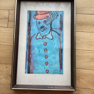 Gouache Gemälde Original Von Saar 67 Clown - Bild 1 von 2