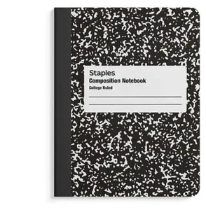 Cuaderno de composición, 100 hojas, 9,75"" x 7,5"", regla ancha, blanco negro - Imagen 1 de 1