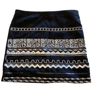 Ya Los Angeles Beaded Black Mini Skirt Medium NWT - Image 1 of 4
