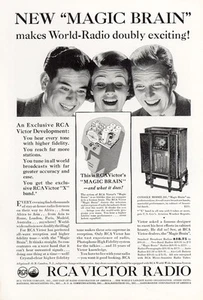 1934 RCA Victor Radio: Magic Brain World Radio Vintage Print Ad - Picture 1 of 1