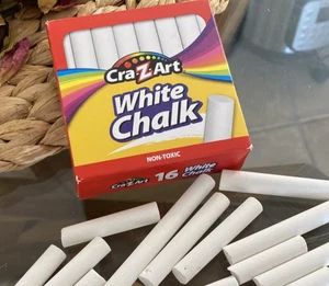 Cra-Z-art Tiza Blanca, 16 Piezas Palos de Tiza Blanca No Tóxico Kit de Larga Duración - Imagen 1 de 4