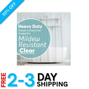 72x72 Heavy Duty PEVA Shower Curtain Liner - Odor-Free & Rustproof Grommets - Picture 1 of 10