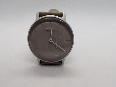 Withings Activite© 36,3 mm caja plateada de acero inoxidable banda deportiva marrón Foto 1 de 4