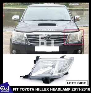 FOR TOYOTA HILUX 2011-2016 FRONT CHROME HEADLIGHT HEADLAMP LEFT PASSENGER SIDE - Picture 1 of 9