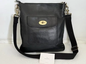 MULBERRY Antony Black Leather Crossbody Messenger Large Bag Unisex - Picture 1 of 20