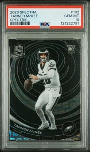2023 Tanner McKee Spectra Rookie Spectris /30 QB Eagles #192 PSA 10 SP POP 1 - Picture 1 of 3