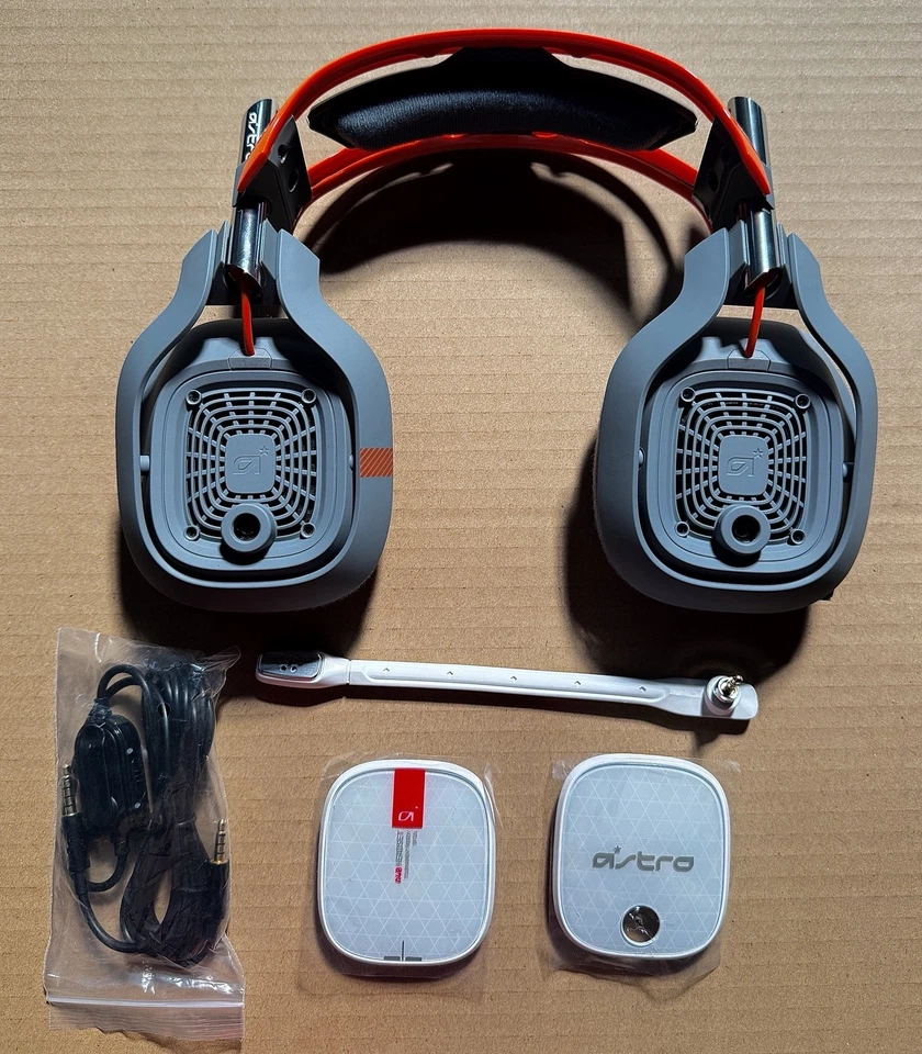 Gray / Orange ASTRO Gaming A40 HEADSET ONLY (XBOX, PLAYSTATION, PC)- READ - Image 1 of 4