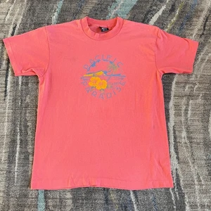 Men's Vintage 90's Pacific Paradise Pink Orange Blue Tropical Tee Shirt Sz Large - Picture 1 of 8