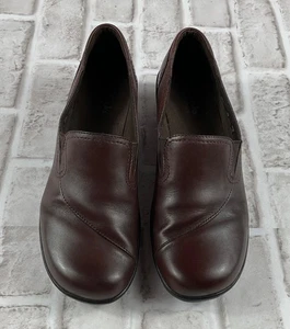 Clarks Zapatos Bendables Mujer Talla 8 M Marrón Cuero Mocasín May Poppy Tacón de Cuña - Imagen 1 de 6