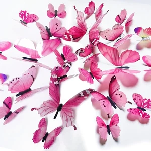 Pegatinas de pared Ewong 3D mariposa decoración artesanal para niños niñas, 60 rosas  - Imagen 1 de 8