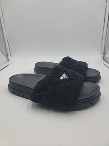 Prada  Black Logo Slide Sandal Rubber Sole Size 41 Women’s - Picture 1 of 9