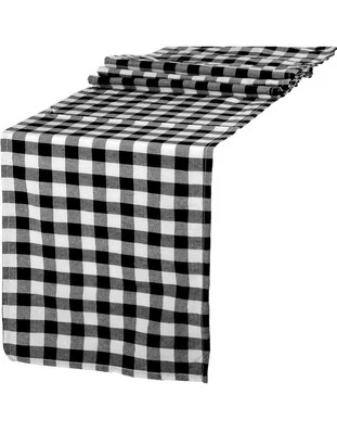 Black & White Plaid Table Runner  72x14 - Image 1 of 2