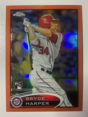 2012 Topps Chrome Bryce Harper - Orange Refractor RC #196 SP Phillies Nationals - Image 1 of 4