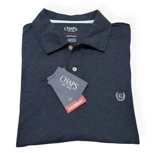 CHAPS Performance Polo Shirt Stretch Moisture Wick Golf Navy Blue Men's Size XXL - Picture 1 of 5