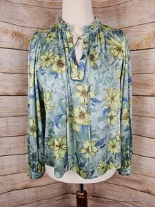 Camisa Blusa Campesina Current Air Floral Manga Larga Talla Mediana - Imagen 1 de 6