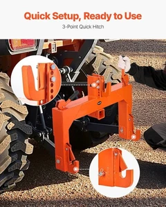 3-Point Quick Hitch with 2" Receiver Category 1 & 2 Tractor Hitch 3000lb Orange - Picture 1 of 10