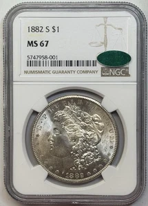 1882-S Morgan Silver Dollar NGC MS67 CAC - Picture 1 of 2