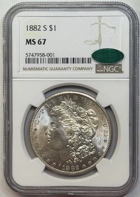 1882-S Morgan Silver Dollar NGC MS67 CAC - Image 1 of 2