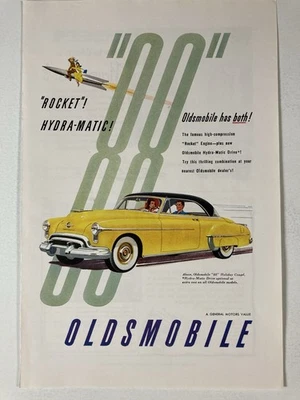 1950 Oldsmobile 88 Holiday Print Ad Has Both Yellow - Image 1 of 2