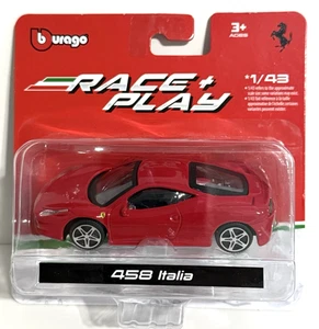 Bburago Corsa + Gioco FERRARI 458 ITALIA ~ Rosso Ferrari ~ Scala 1:43 ~ Nuovo con scatola - Foto 1 di 1