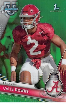 2023 Bowman University Chrome #49 Caleb Downs Green Refractor #/99 - Image 1 of 2